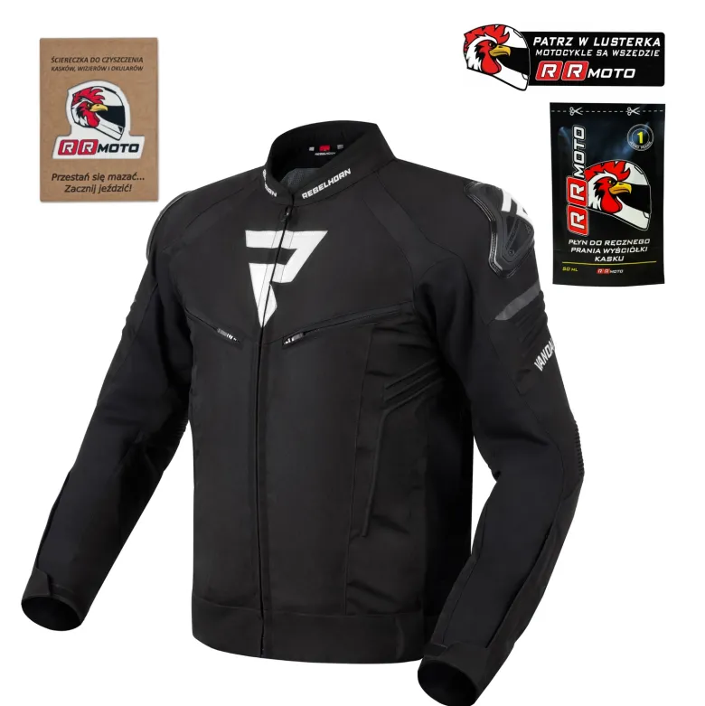 Kurtka tekstylna REBELHORN VANDAL BLACK/WHITE czarny biały
