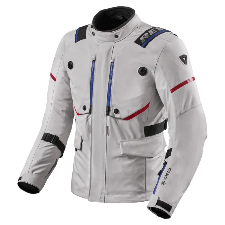 Kurtka tekstylna REVIT VERTICAL GTX SILVER srebrny czarny czerwony granatowy
