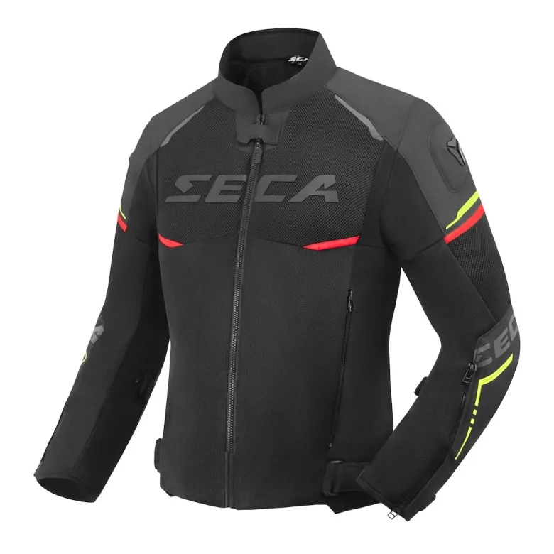 Kurtka tekstylna SECA AIRFLOW III BLACK/RED/FLUO czarny czerwony żółty fluo