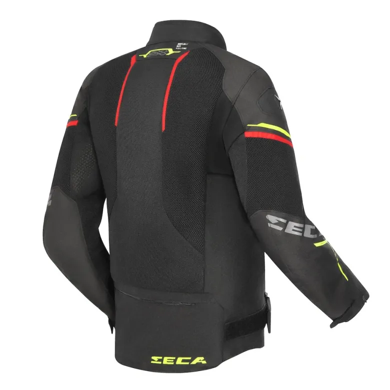 Kurtka tekstylna SECA AIRFLOW III BLACK/RED/FLUO czarny czerwony żółty fluo