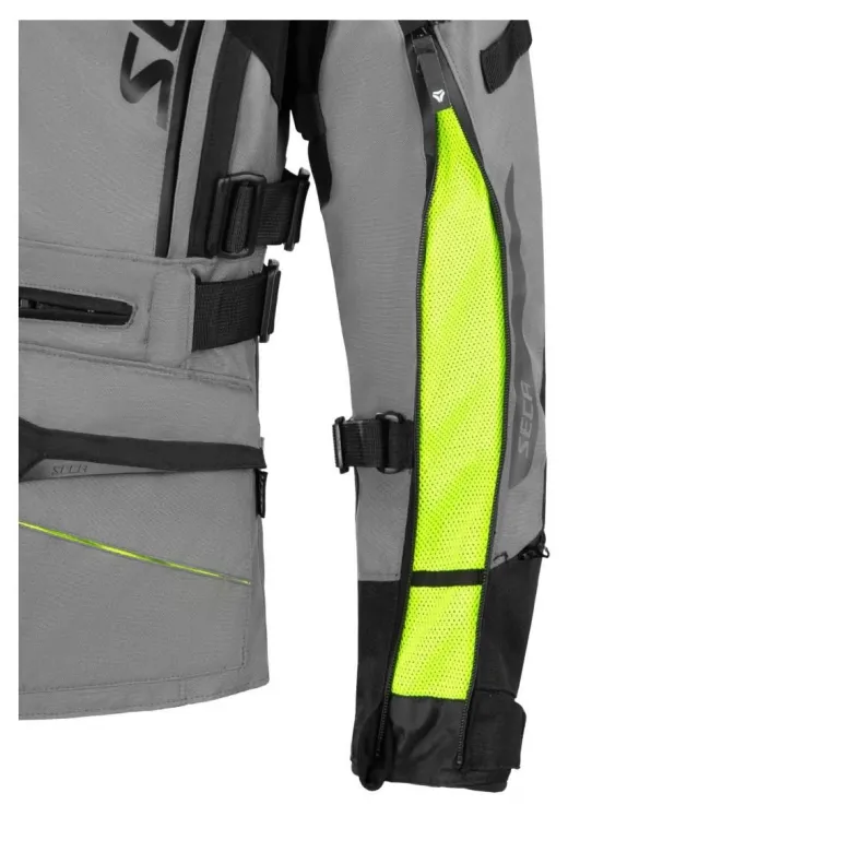 Kurtka tekstylna SECA ARRAKIS III TITANIUM szary żółty fluo czarny