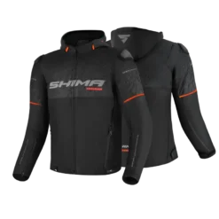 Kurtka tekstylna SHIMA DRIFT+ MEN BLACK czarny szary czerwony
