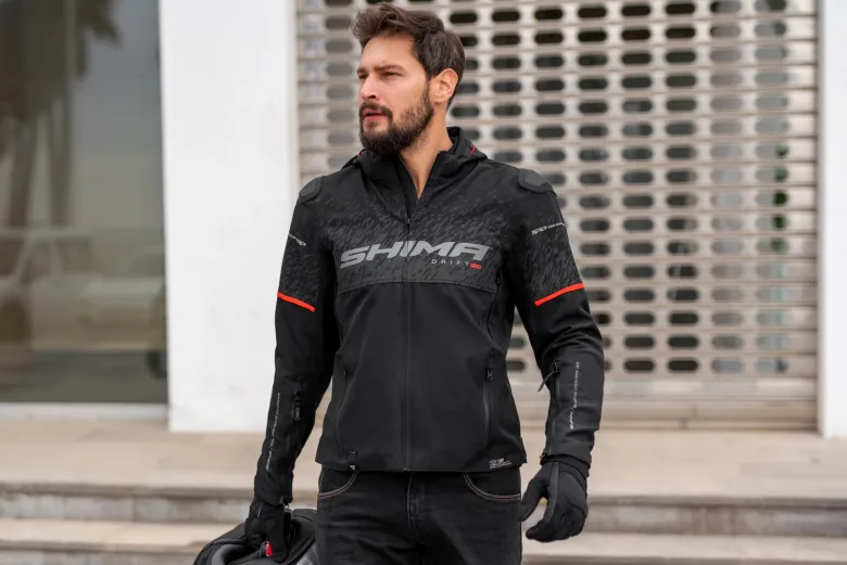 Kurtka tekstylna SHIMA DRIFT+ MEN BLACK czarny szary czerwony