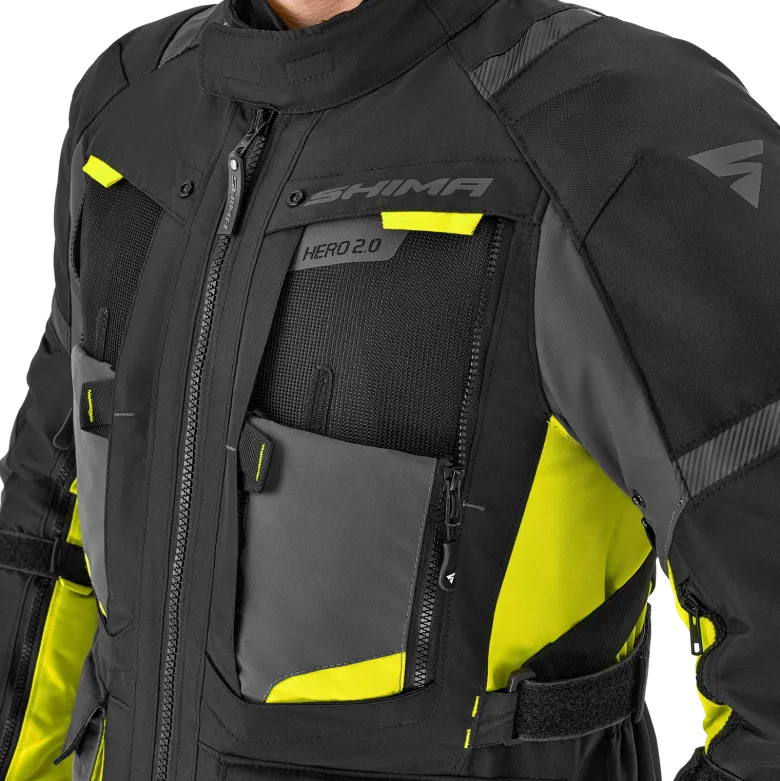 Kurtka tekstylna SHIMA HERO 2.0 MEN FLUO czarny szary żółty fluo