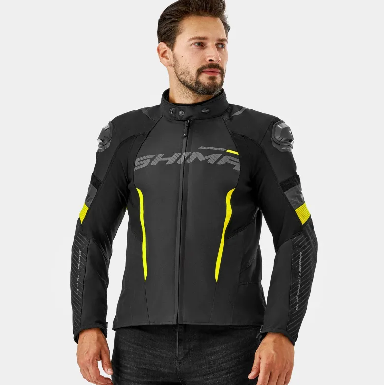 Kurtka tekstylna SHIMA SOLID 2.0 FLUO czarny żółty fluo