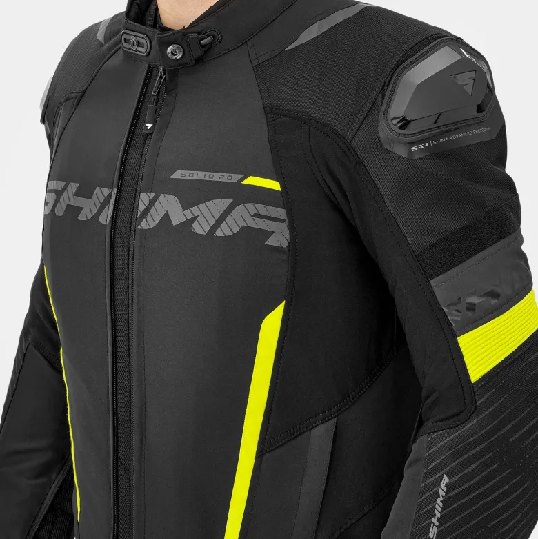 Kurtka tekstylna SHIMA SOLID 2.0 FLUO czarny żółty fluo