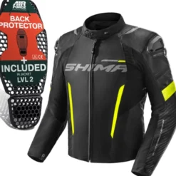 Kurtka tekstylna SHIMA SOLID 2.0 FLUO czarny żółty fluo