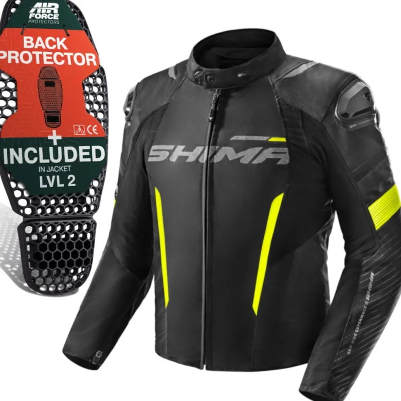 Kurtka tekstylna SHIMA SOLID 2.0 FLUO czarny żółty fluo