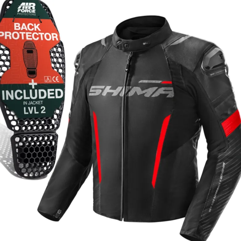 Kurtka tekstylna SHIMA SOLID 2.0 RED czarny czerwony