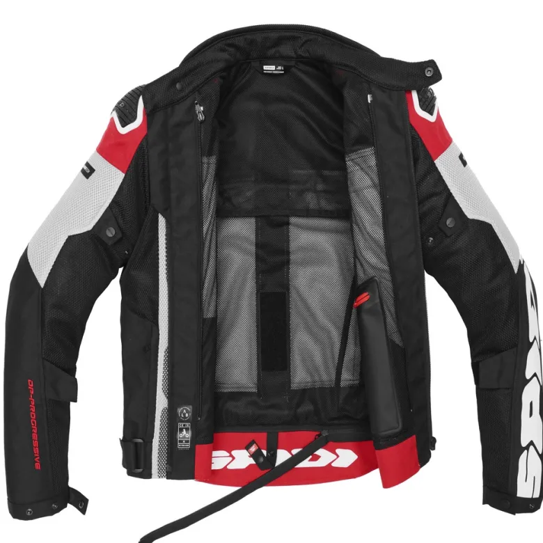 Kurtka tekstylna SPIDI PROGRESSIVE NET H2OUT RED czerwony szary czarny