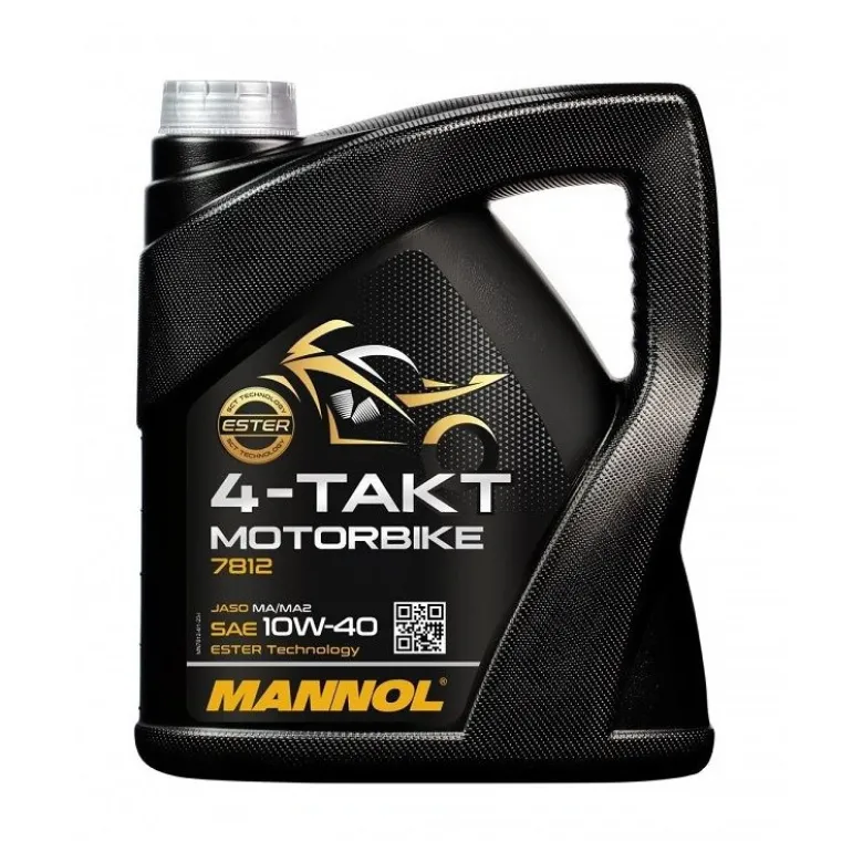 Olej 4T MANNOL 4-TAKT MOTORBIKE 10W40 4L czarny żółty