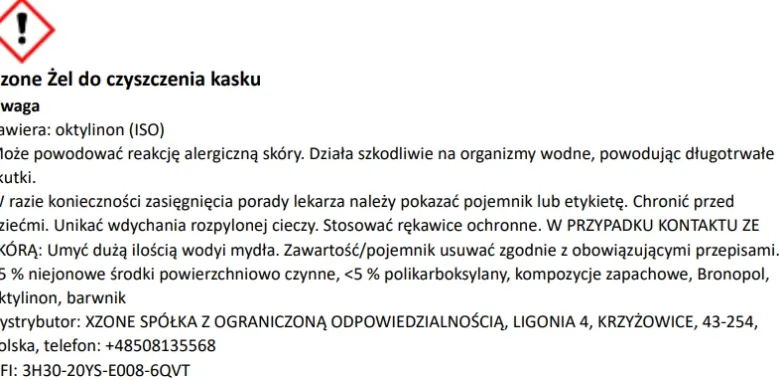 Podróżny zestaw do czyszczenia kasku XZONE 60ml