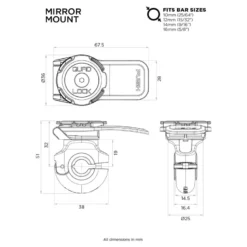 Podstawa QUAD LOCK V2 montowana na lusterku czarny
