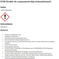 PREPARAT DO CZYSZCZENIA FELG S100 RIM CLEANER 500ML