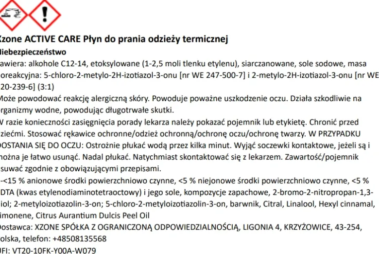 Płyn do prania odzieży termoaktywnej XZONE ACTIVE CARE 300ml