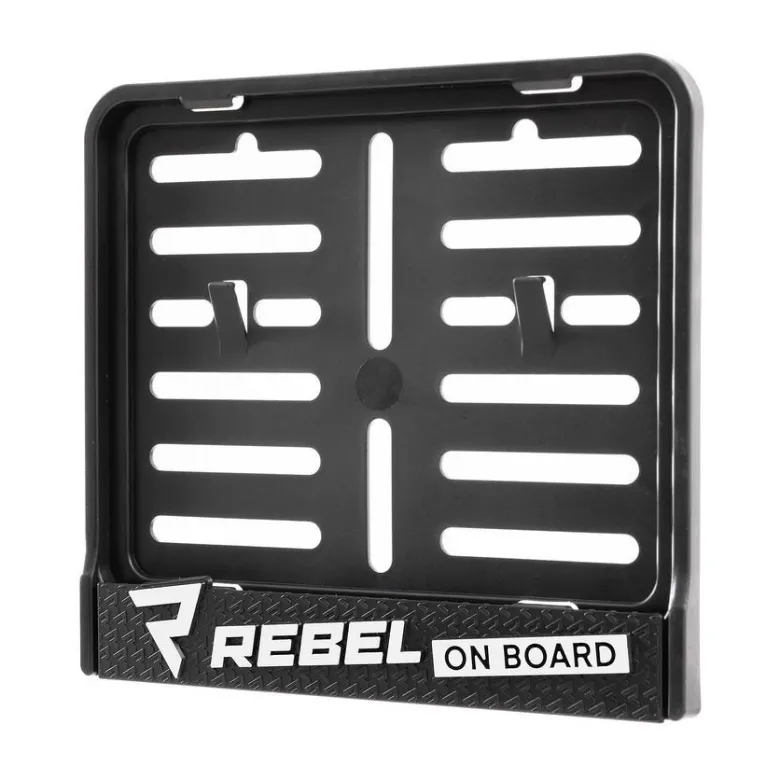 Ramka tablicy rejestracyjnej REBELHORN REBEL ON BOARD BLACK czarny