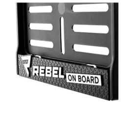 Ramka tablicy rejestracyjnej REBELHORN REBEL ON BOARD BLACK czarny