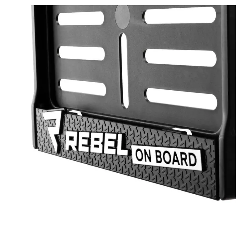 Ramka tablicy rejestracyjnej REBELHORN REBEL ON BOARD BLACK czarny
