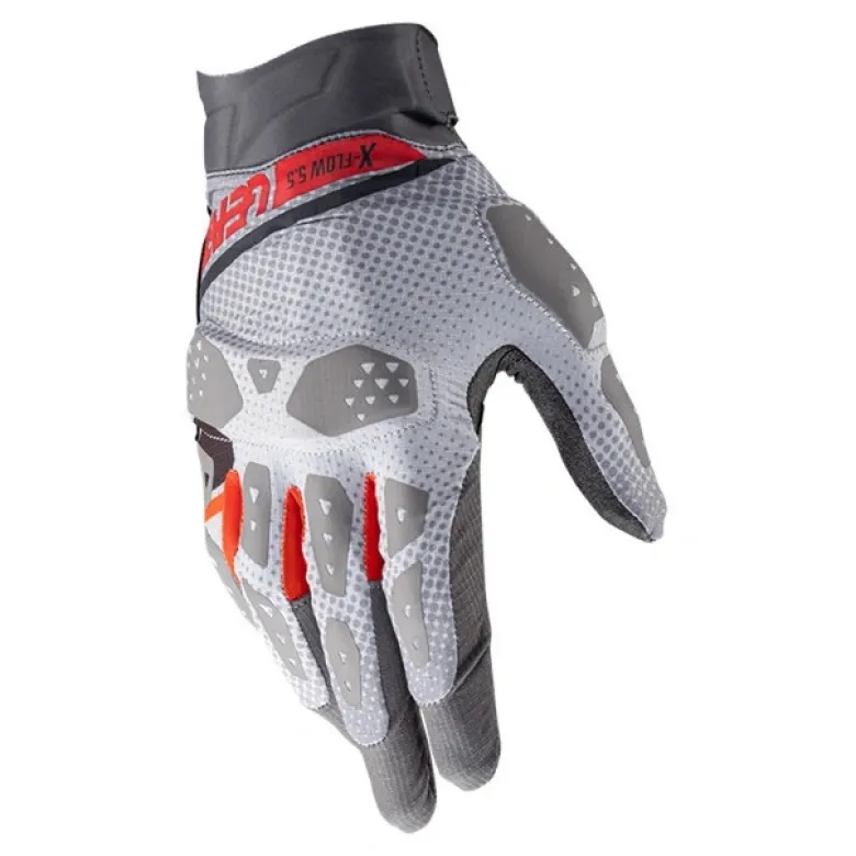 Rękawice cross LEATT ADV X-FLOW 5.5 SHORT MIST szary czerwony