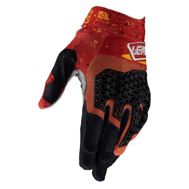 Rękawice cross LEATT MOTO 4.5 LITE BURN czerwony pomarańczowy czarny