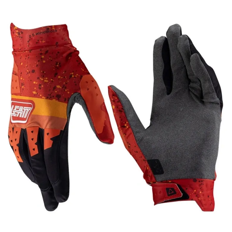 Rękawice cross LEATT MOTO 2.5 WINDBLOCK BURN szary czerwony