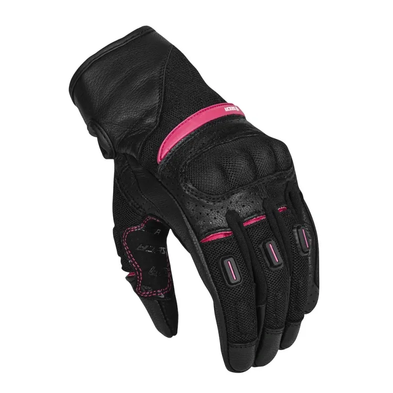 Rękawice miejskie damskie SECA AXIS MESH II LADY FUCHSIA czarny różowy