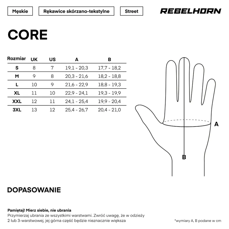 Rękawice miejskie REBELHORN CORE BLACK czarny