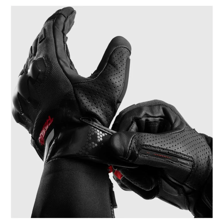 Rękawice miejskie REBELHORN DEFENDER BLACK/RED czarny czerwony