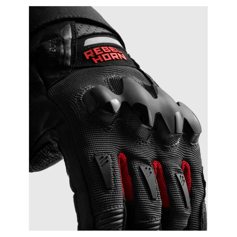 Rękawice miejskie REBELHORN DEFENDER BLACK/RED czarny czerwony