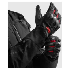 Rękawice miejskie REBELHORN DEFENDER BLACK/RED czarny czerwony