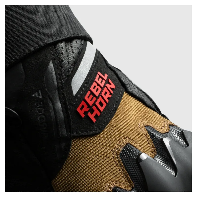 Rękawice miejskie REBELHORN DEFENDER DESERT/BLACK/RED brązowy czarny czerwony