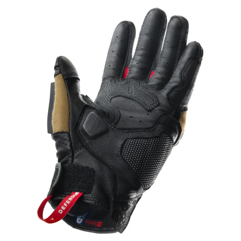 Rękawice miejskie REBELHORN DEFENDER DESERT/BLACK/RED brązowy czarny czerwony