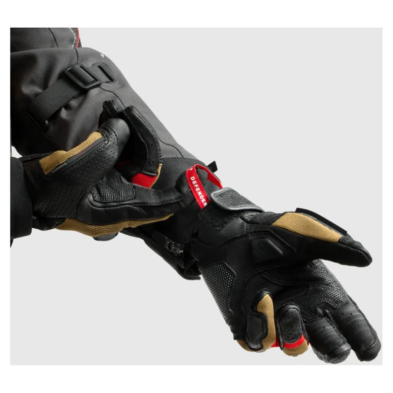 Rękawice miejskie REBELHORN DEFENDER DESERT/BLACK/RED brązowy czarny czerwony
