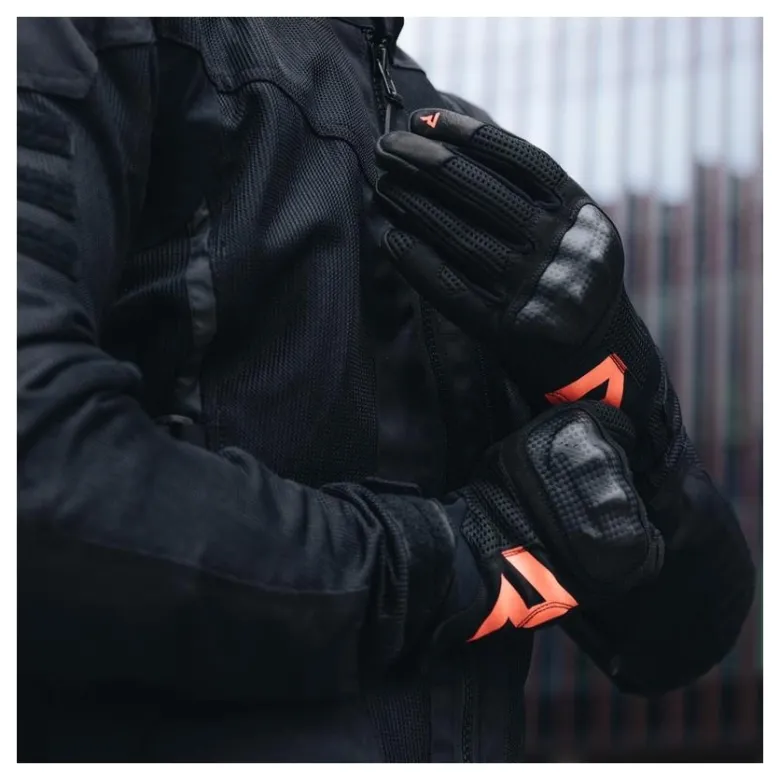 Rękawice miejskie REBELHORN GAP III BLACK/FLUO RED czarny czerwony fluo