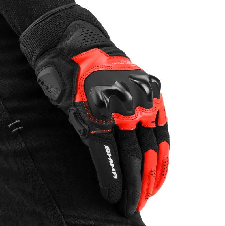 Rękawice miejskie SHIMA SPARK 3.0 RED FLUO czarny czerwony fluo