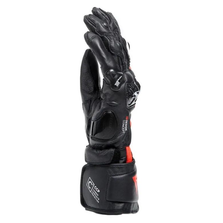 Rękawice sportowe DAINESE CARBON 4 LONG BLACK/FLO RED/WHITE czarny czerwony biały