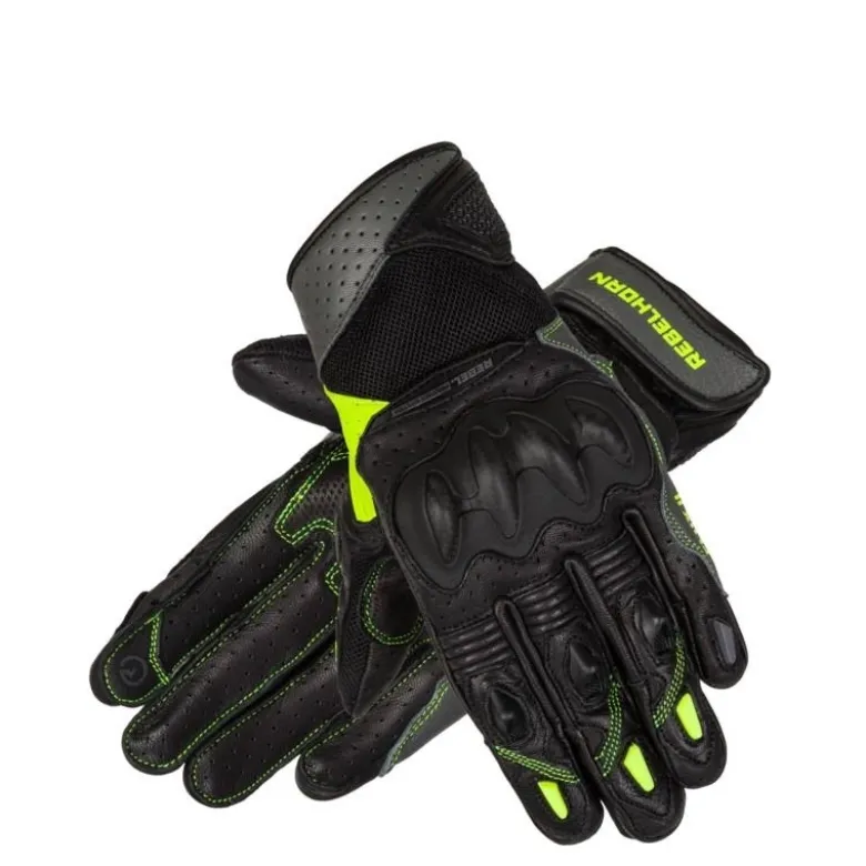 Rękawice sportowe damskie REBELHORN FLUX II LADY BLACK/FLO YELLOW czarny szary żółty fluo