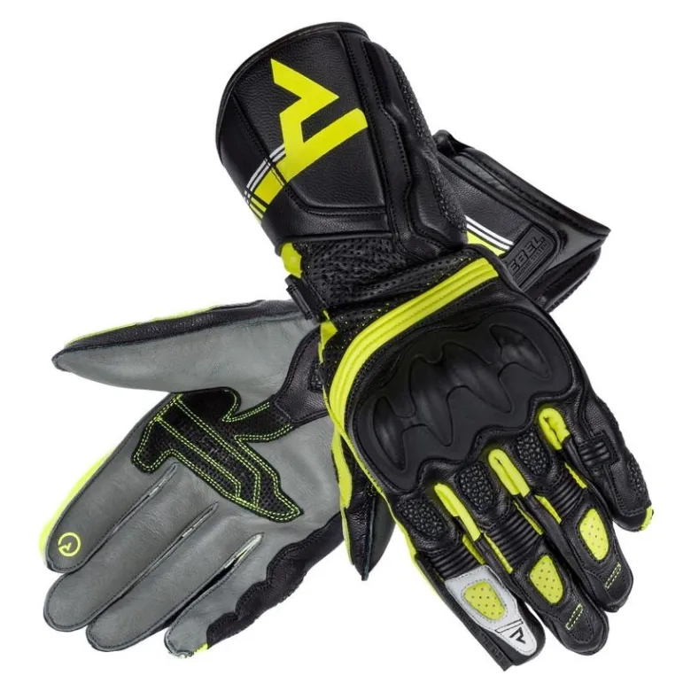 Rękawice sportowe damskie REBELHORN ST LONG LADY BLACK/GREY/FLO YELLOW czarny szary żółty fluo