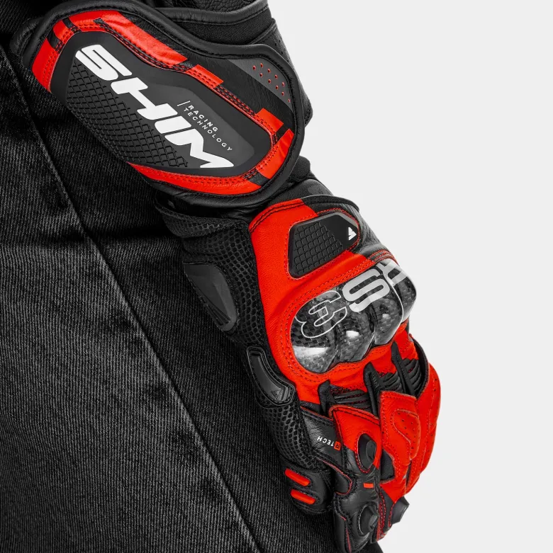 Rękawice sportowe SHIMA RS-3 RED FLUO czarny czerwony fluo