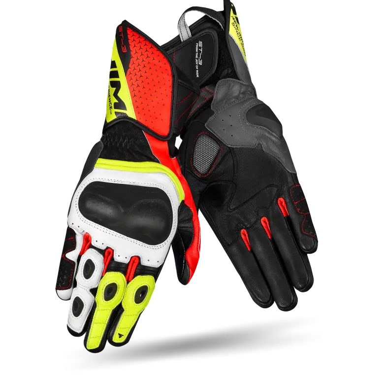 Rękawice sportowe SHIMA ST-3 MEN FLUO czarny czerwony biały żółty fluo