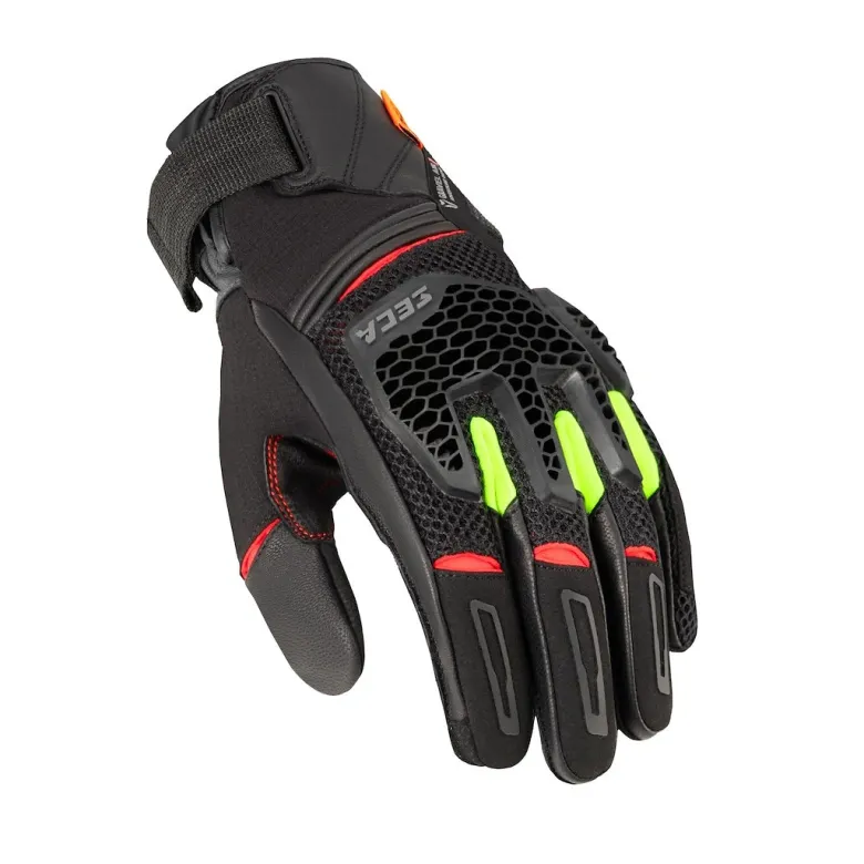 Rękawice szosowo-turystyczne SECA GRAVEL BLACK/RED/FLUO YELLOW czarny czerwony żółty fluo