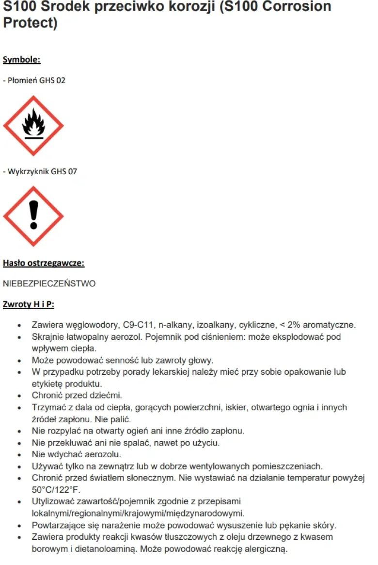 ŚRODEK ANTYKOROZYJNY S100 CORROSION-PROTECTANT 300ML