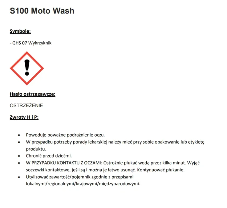 ŚRODEK W ŻELU DO CZYSZCZENIA MOTOCYKLA S100 TOTAL REINIGER PLUS/TOTAL CLEANER PLUS 5L
