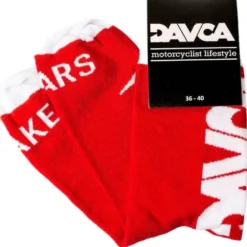 Skarpety DAVCA RED czerwony biały