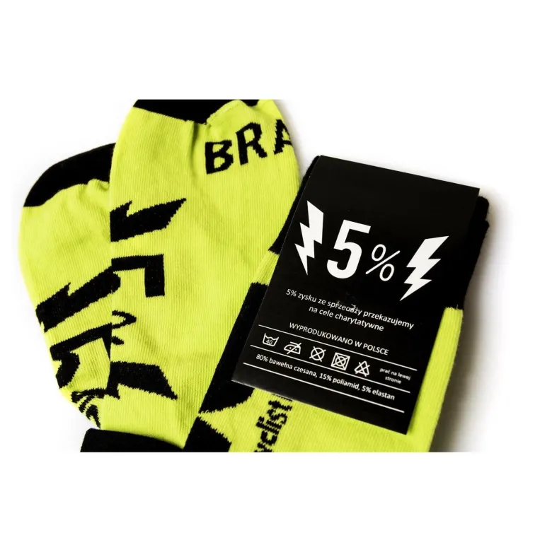 Skarpety DAVCA YELLOW żółty fluo czarny