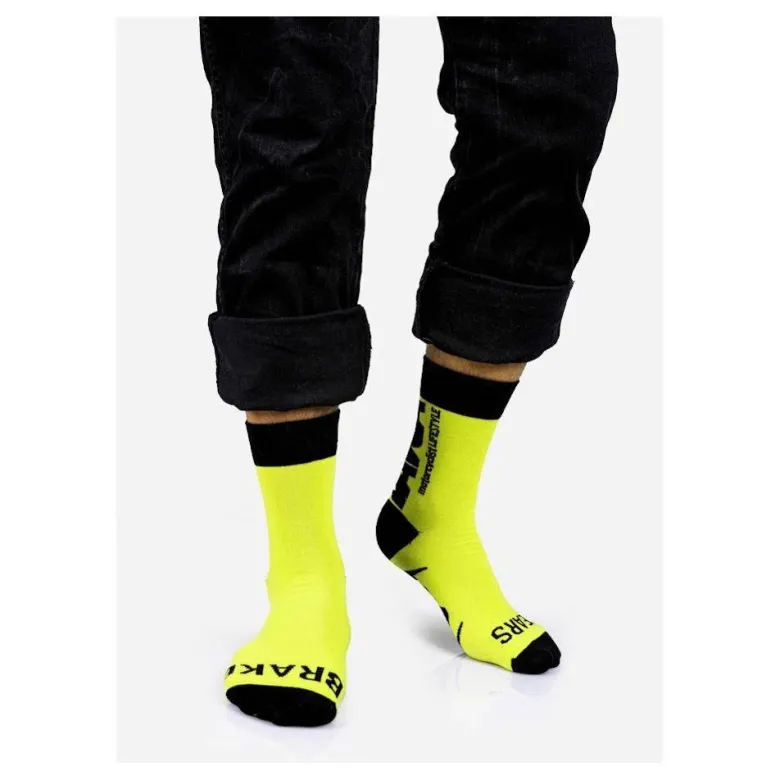 Skarpety DAVCA YELLOW żółty fluo czarny