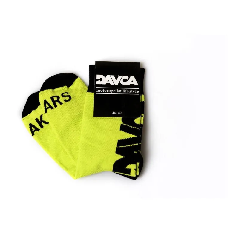 Skarpety DAVCA YELLOW żółty fluo czarny