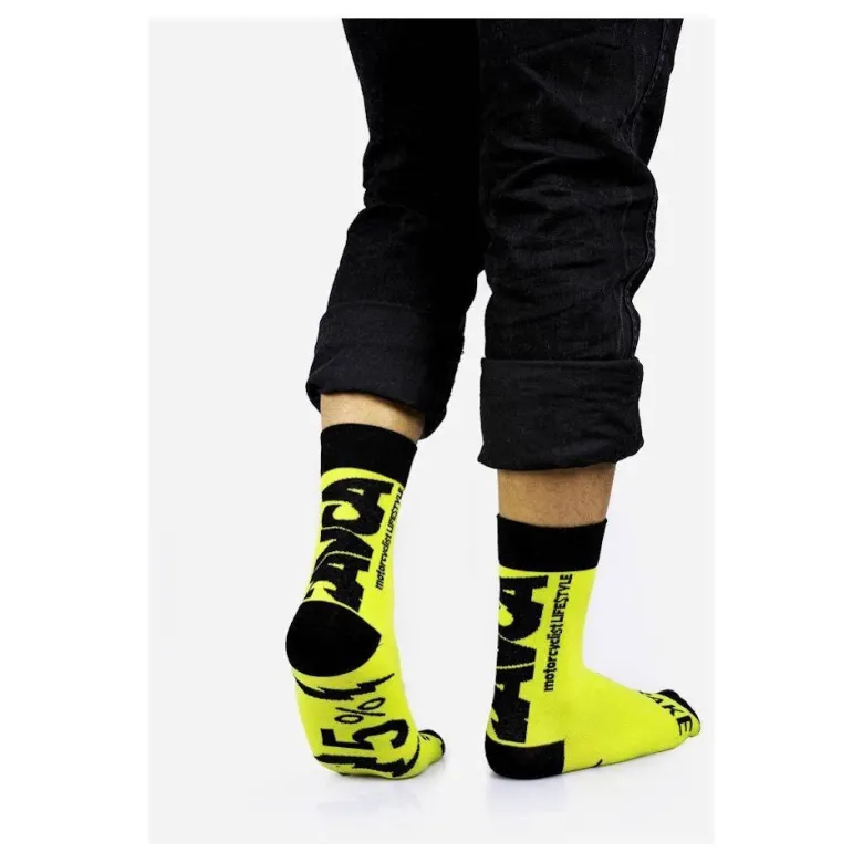 Skarpety DAVCA YELLOW żółty fluo czarny