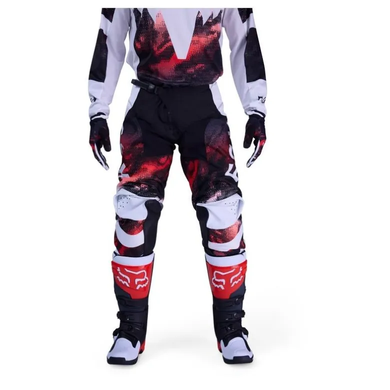 Spodnie cross FOX 180 KAIROS WHITE/FLUO RED biały czerwony fluo