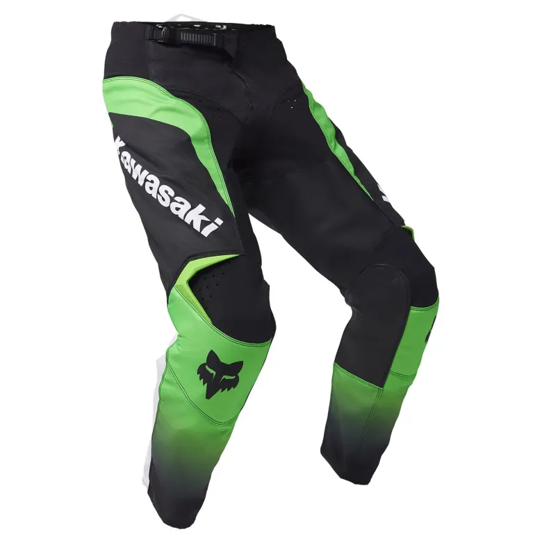 Spodnie cross FOX 180 KAWASAKI FLUO GREEN czarny zielony fluo